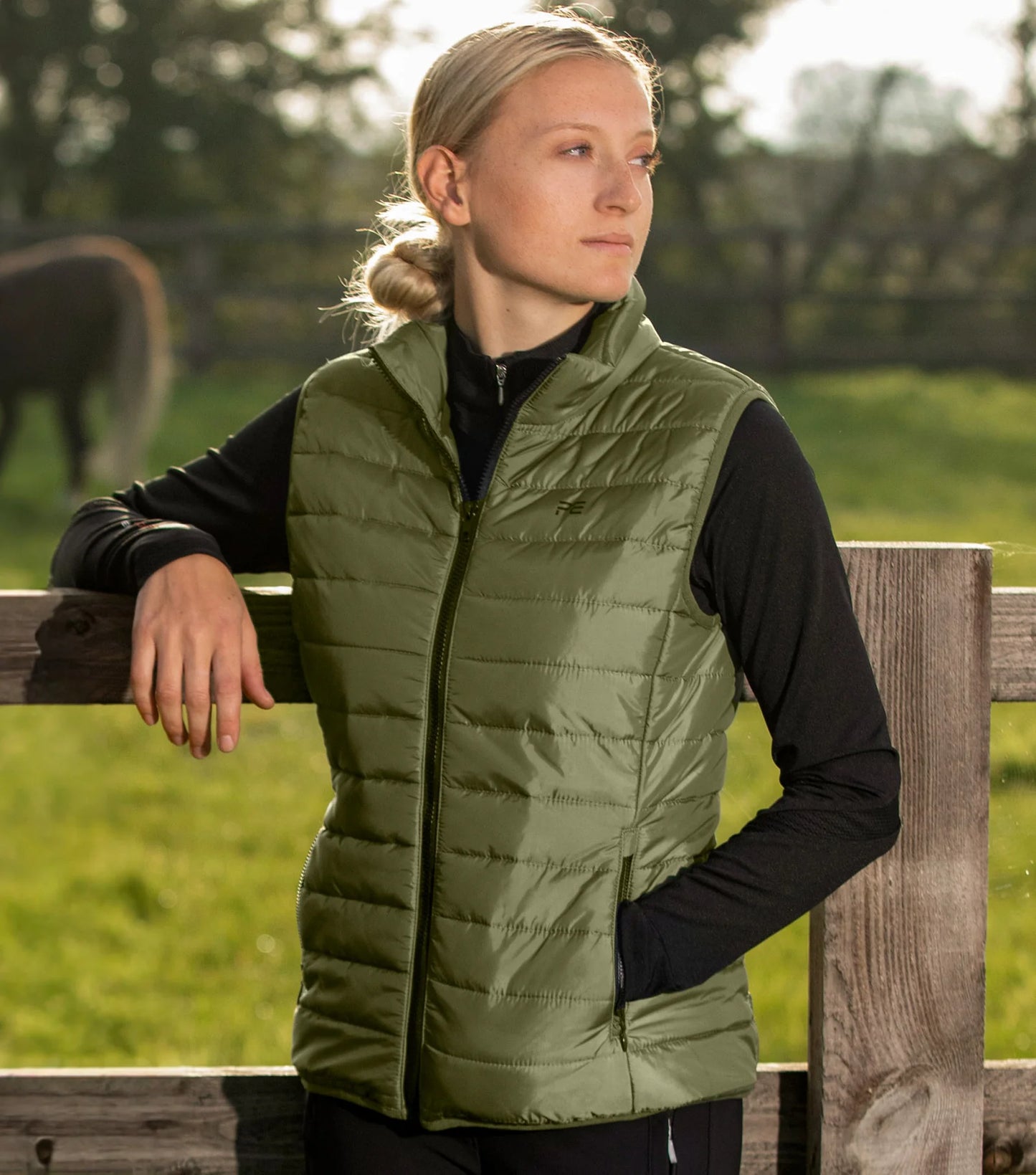 Premier Equine Dante Ladies Riding Gilet Olive