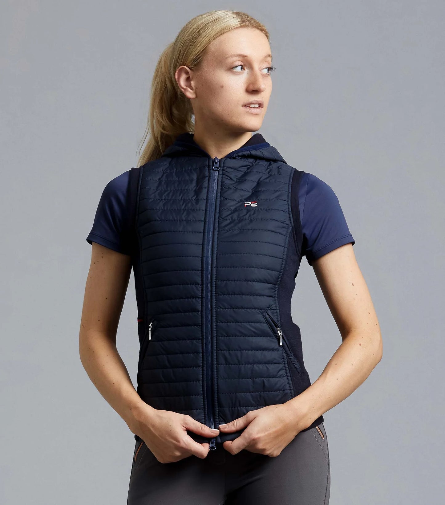 Premier Equine Lamera Ladies Hybrid Technical Riding Gilet Navy