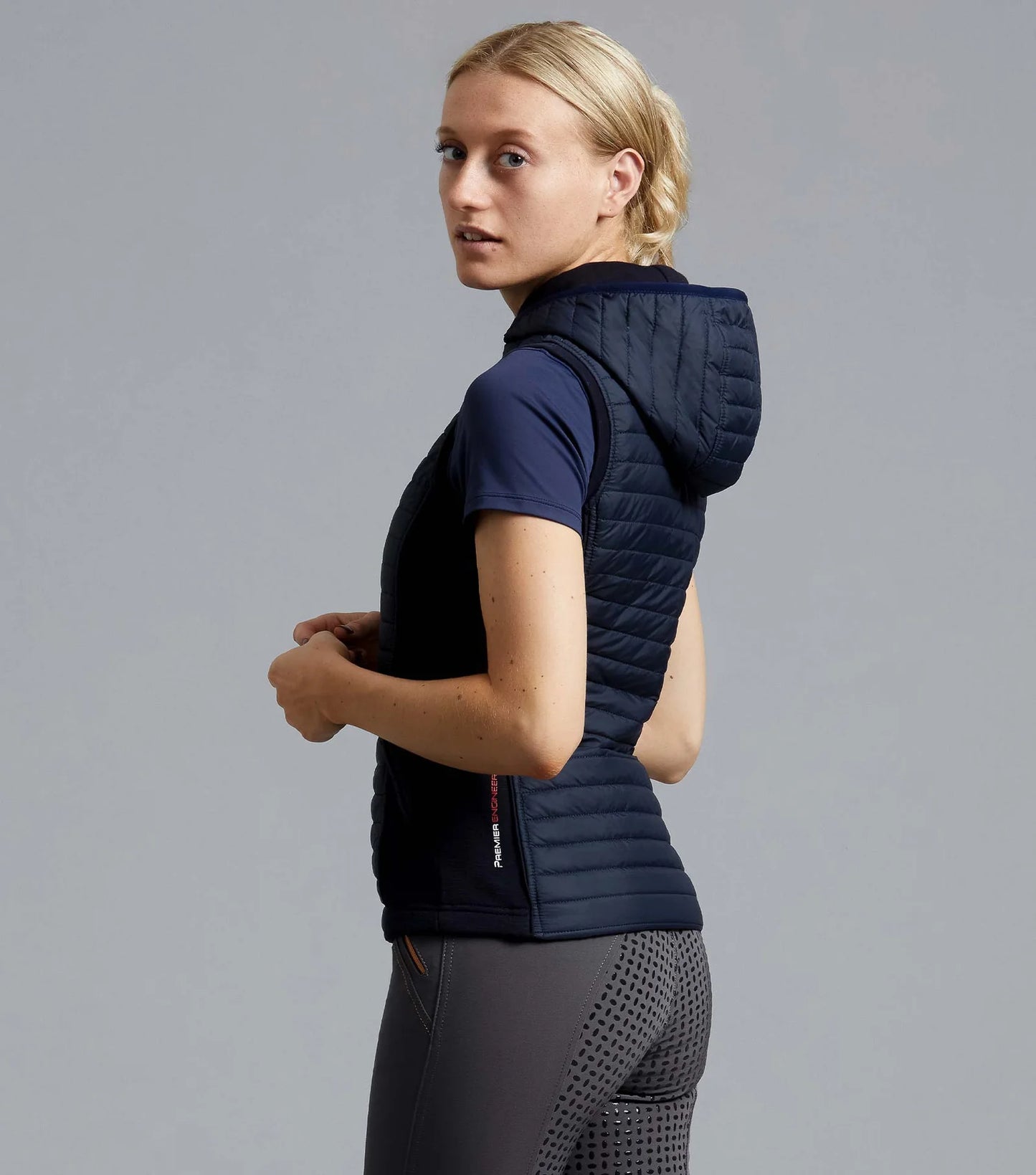 Premier Equine Lamera Ladies Hybrid Technical Riding Gilet Navy