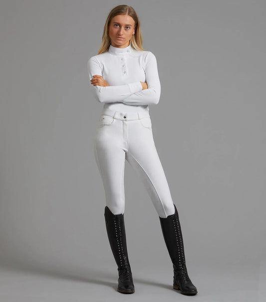 Premier Equine Cassa Ladies Full Seat Gel Competition Riding Breeches White