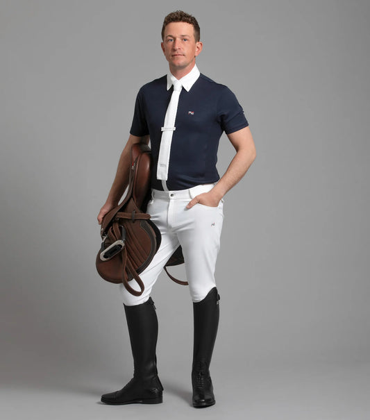 Premier Equine Emilio Men's Gel Knee Competition Breeches White