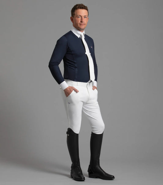 Premier Equine Santino Men's Gel Knee Competition Breeches White